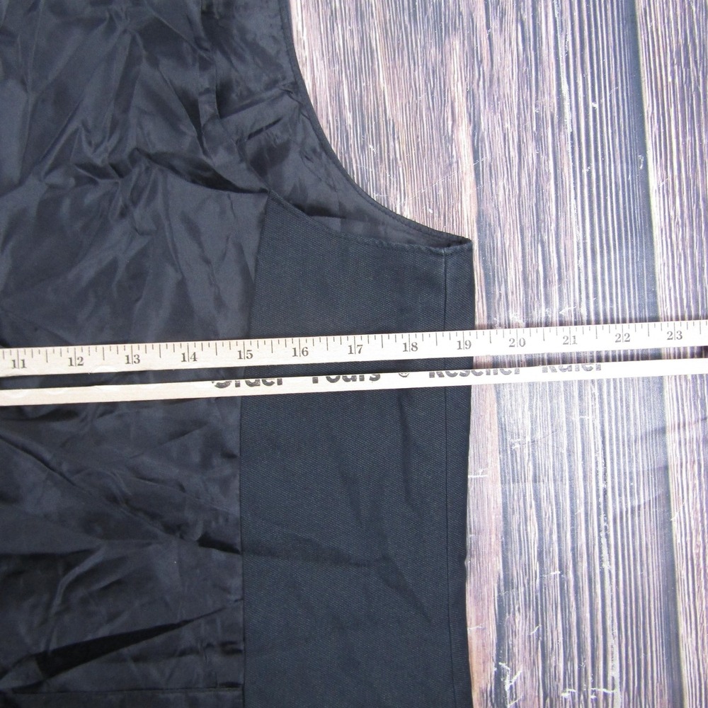 Suit Vest Structure Mens M Black Solid Cotton Polyester 2 Piece Belted Formal - Picture 5 of 6